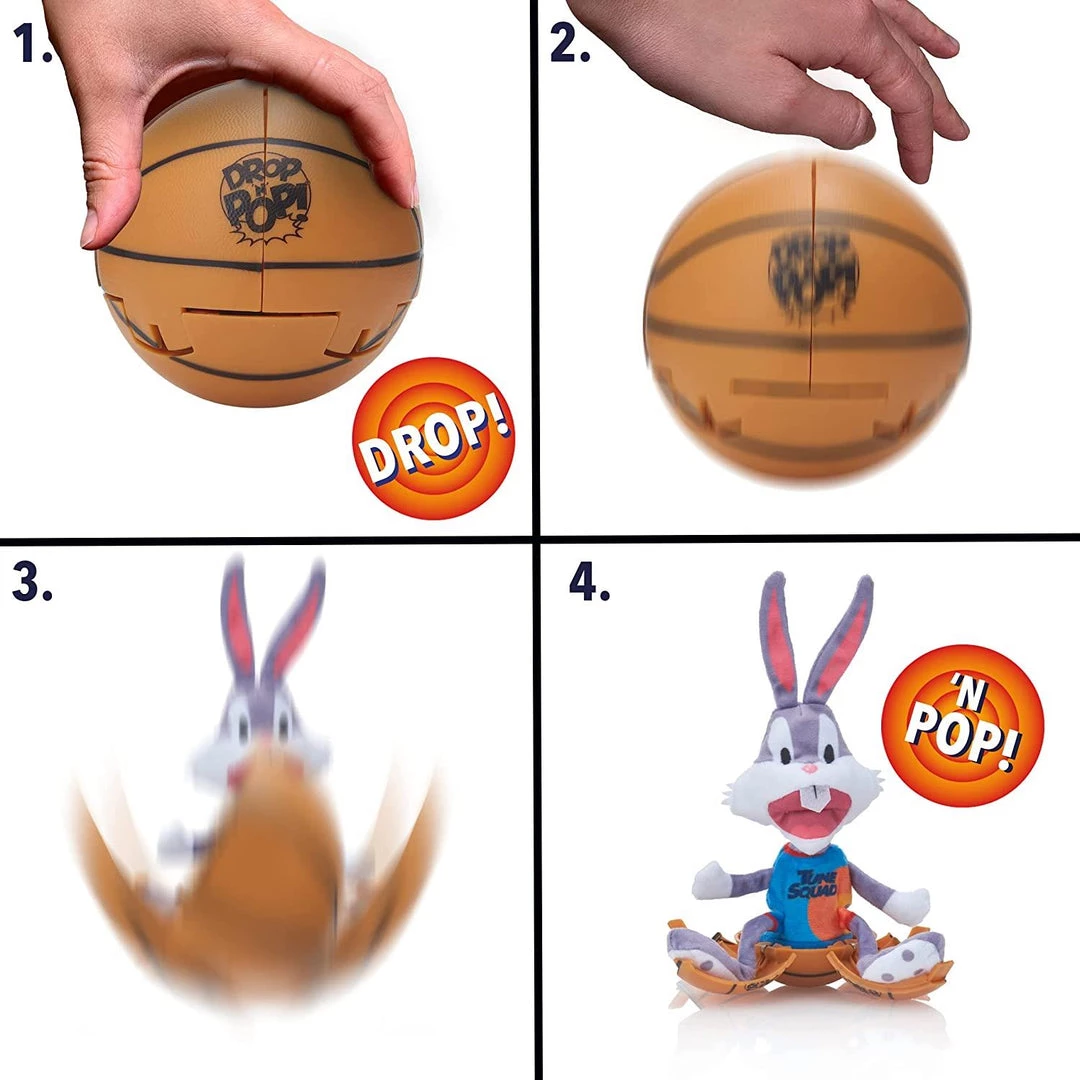 Space Jam A New Legacy: Bugs Bunny Plush Drop 'n Pop Basketball Kids Interactive Toy WOW! Stuff Plush Toys 4 Space Jam A New Legacy: Bugs Bunny Plush Drop 'n Pop Basketball Kids Interactive Toy WOW! Stuff Plush Toys
