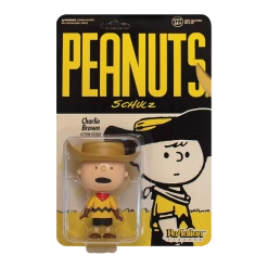Super7 Peanuts Cowboy Charlie Brown Reaction Collectible Figure - Articulated (Retro) Action Figures