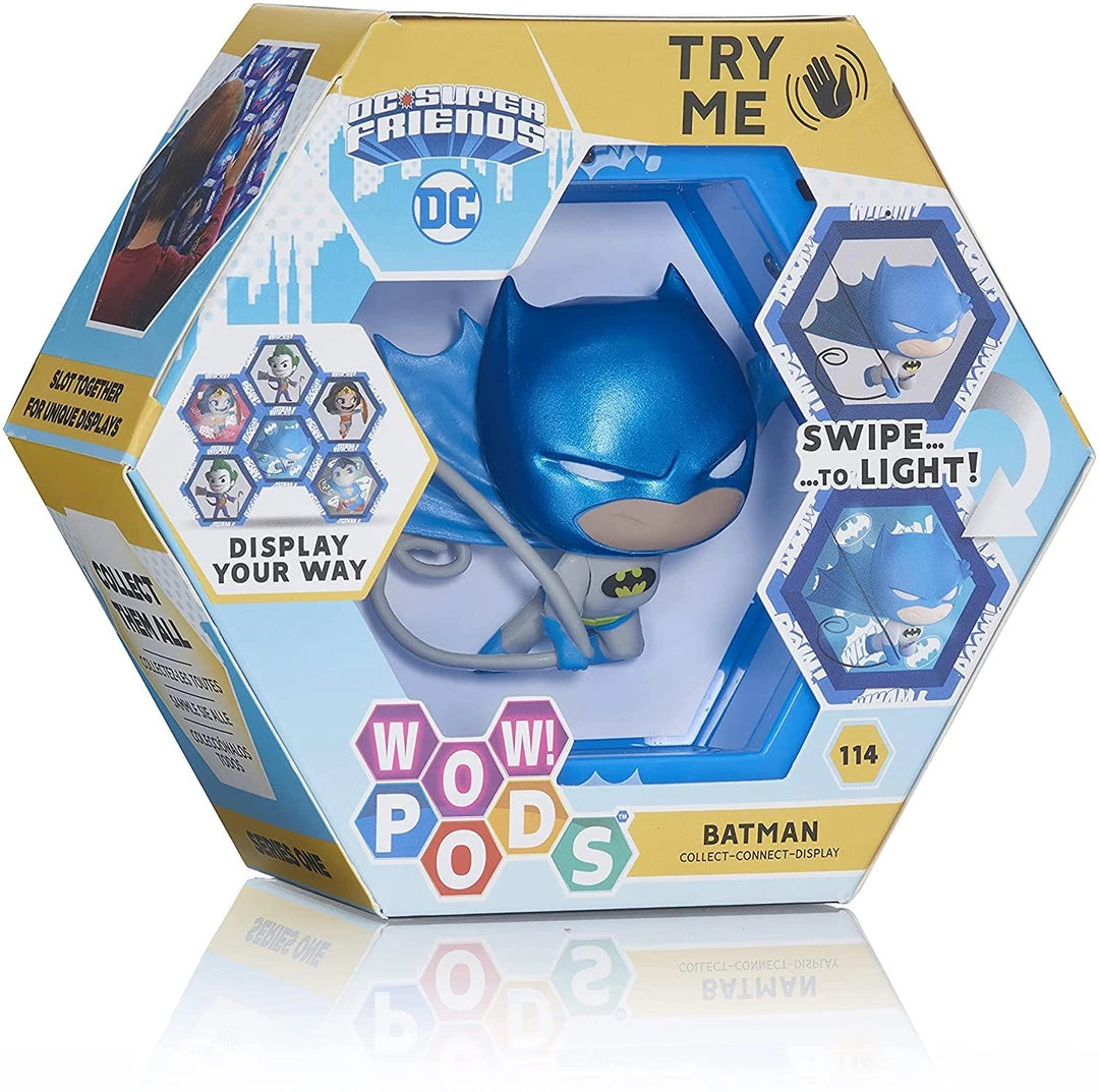 Action Figures WOW Pods Batman Metallic Swipe Light-Up DC Comics Superhero Connect Figure Collectible 3 Action Figures WOW Pods Batman Metallic Swipe Light-Up DC Comics Superhero Connect Figure Collectible