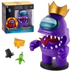 Among Us Stamper Purple Impostor Crown Hat 7" Video Game Character Figure PMI International Action Figures