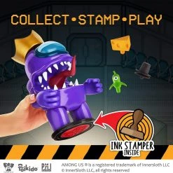 Among Us Stamper Purple Impostor Crown Hat 7" Video Game Character Figure PMI International Action Figures 12 Among Us Stamper Purple Impostor Crown Hat 7