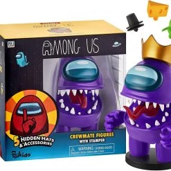 Among Us Stamper Purple Impostor Crown Hat 7" Video Game Character Figure PMI International Action Figures
