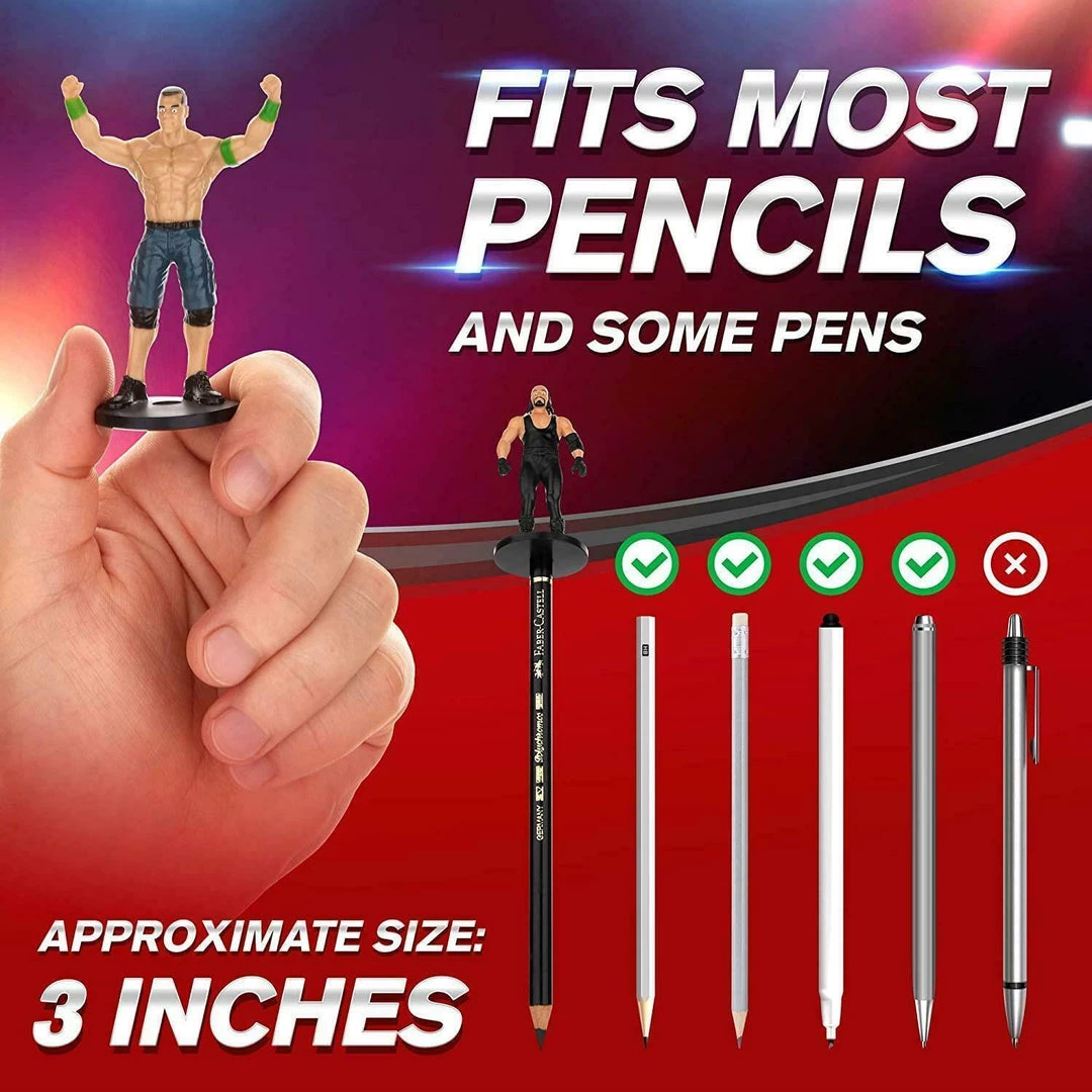 WWE Pencil Toppers 5pk Strowman Bliss Styles Undertaker Daniel Bryan PMI International Wrestling 6 WWE Pencil Toppers 5pk Strowman Bliss Styles Undertaker Daniel Bryan PMI International Wrestling