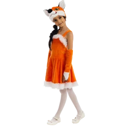 5 O'Reet Foxy Fox Dress Size S Girls Plush Costume Orange Carnival Dress-Up Play Costumes