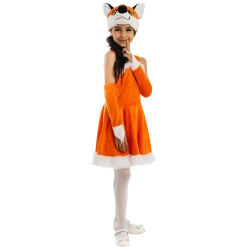 5 O'Reet Foxy Fox Dress Size S Girls Plush Costume Orange Carnival Dress-Up Play Costumes