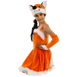 5 O'Reet Foxy Fox Dress Size S Girls Plush Costume Orange Carnival Dress-Up Play Costumes