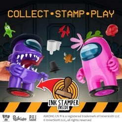 Action Figures Among Us Stamper Crewmate Purple Impostor Pink Flower Hat 7" Figure Set PMI International 12 Action Figures Among Us Stamper Crewmate Purple Impostor Pink Flower Hat 7