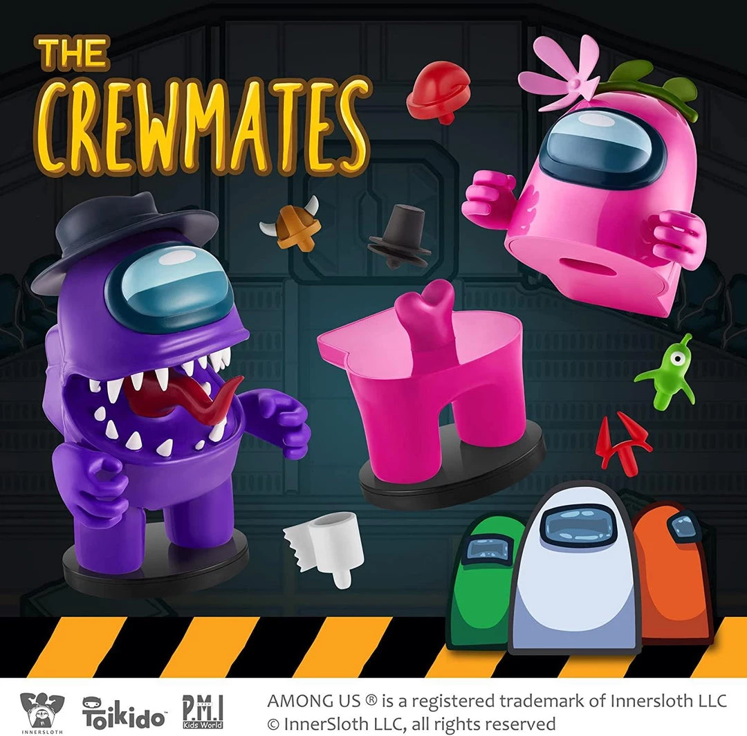 Action Figures Among Us Stamper Crewmate Purple Impostor Pink Flower Hat 7" Figure Set PMI International 8 Action Figures Among Us Stamper Crewmate Purple Impostor Pink Flower Hat 7" Figure Set PMI International