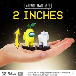 Among Us Crewmates Stamps 4pk Pink Dead Body Brown Yellow Character Figure Set PMI International Action Figures