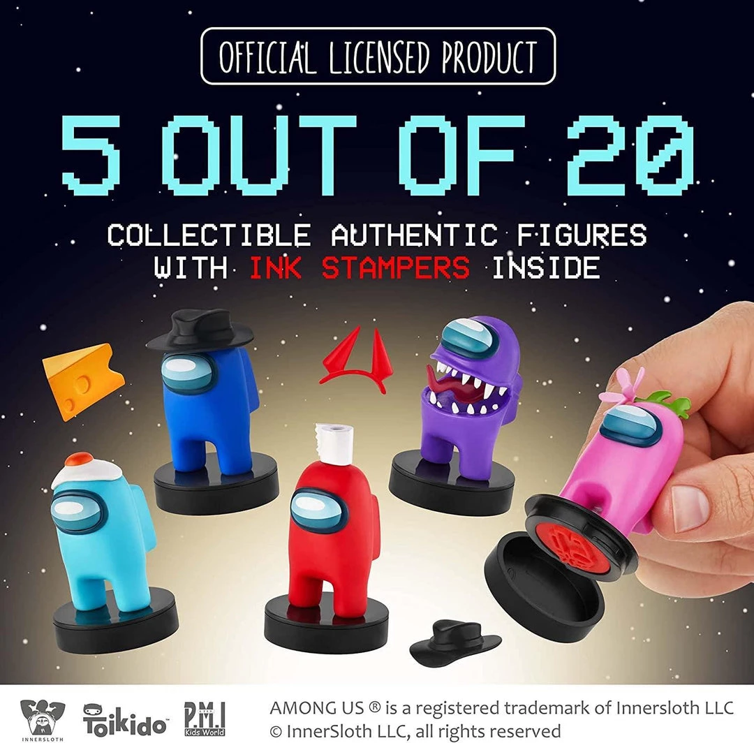 Among Us Crewmates Stampers 5pk Fortegreen Lime Brown Orange Game Figure Set PMI International 5 Among Us Crewmates Stampers 5pk Fortegreen Lime Brown Orange Game Figure Set PMI International