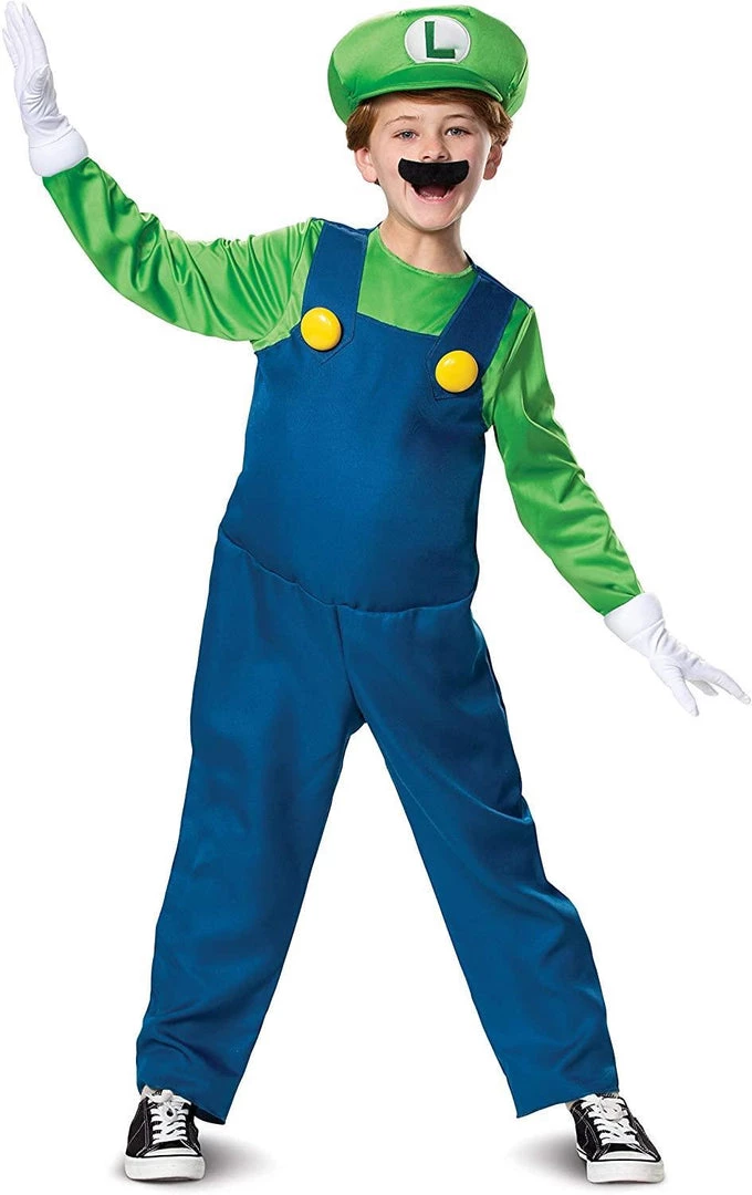 Costumes Nintendo Super Mario Brothers Luigi Deluxe Size XL 14/16 Kids Costume Disguise 3 Costumes Nintendo Super Mario Brothers Luigi Deluxe Size XL 14/16 Kids Costume Disguise