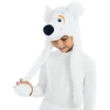 5 O'Reet Costumes White Polar Bear Plush Headpiece Kids Costume Dress-Up Play Accessory Hat Animal