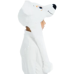5 O'Reet Costumes White Polar Bear Plush Headpiece Kids Costume Dress-Up Play Accessory Hat Animal