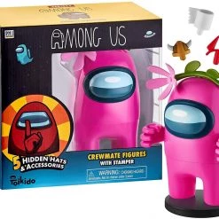 Among Us Stamper Pink Crewmate Flower Hat 7" Video Game Character Figure PMI International
